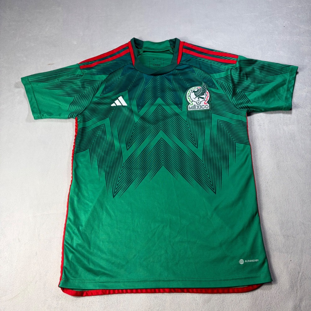 Adidas Mexico National Team 2022 Home Jersey Green Red AEROREADY Mens Medium